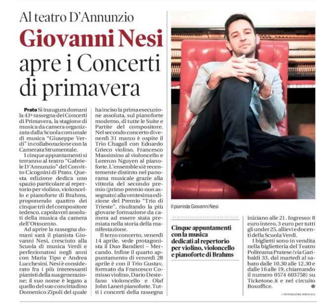 Giovanni Nesi piano recital in Prato