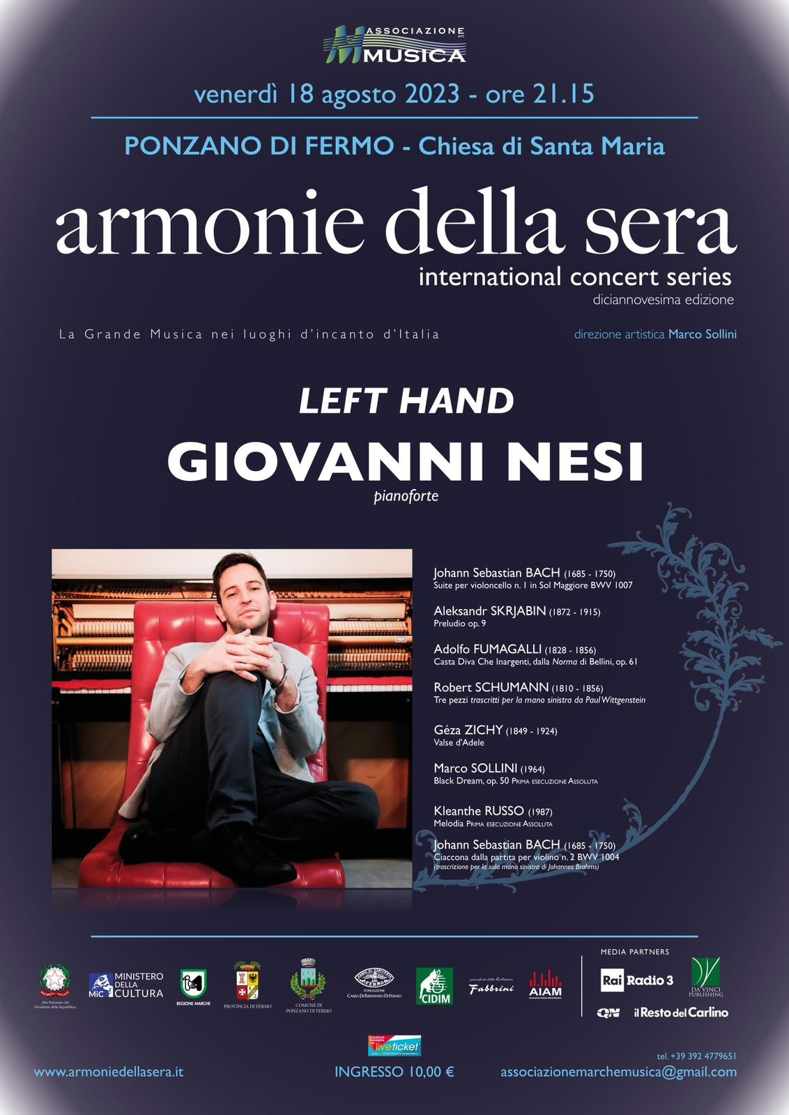 Giovanni Nesi piano recital in Fermo