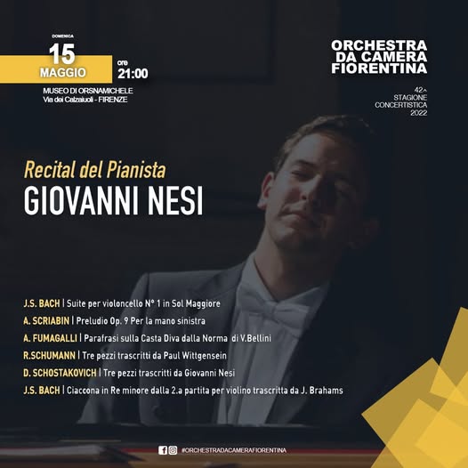 Giovanni Nesi piano recital in Firenze